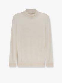 The Row Women's Cashmere and Silk Blend Turtleneck White
