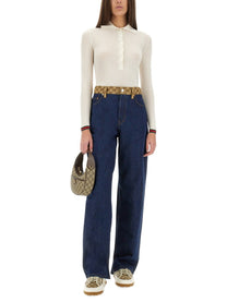 Gucci Women's Cashmere and Silk Polo Shirt White