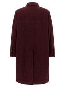 Brunello Cucinelli Cashmere Double Breasted Coat Red, view 2
