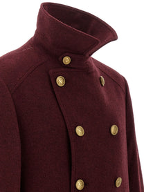 Brunello Cucinelli Cashmere Double Breasted Coat Red, view 5