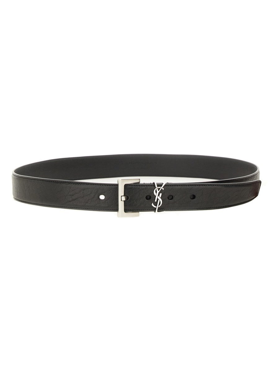 Saint Laurent Men's Cassandras Belt Black