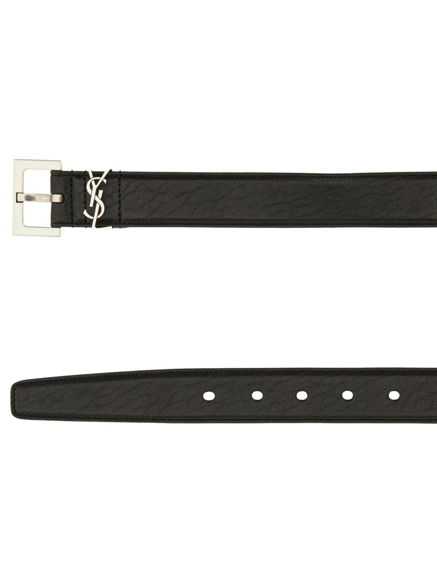 Saint Laurent Men's Cassandras Belt Black
