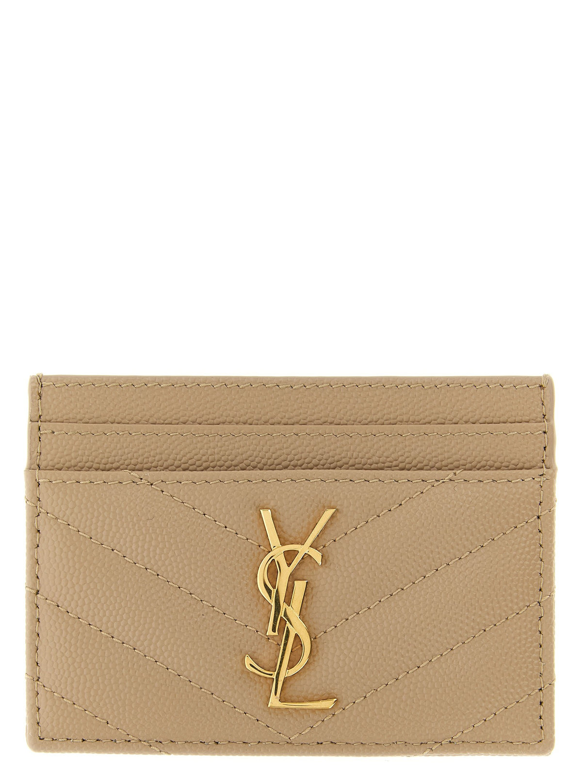 Saint Laurent Cassandre Card Holder Beige