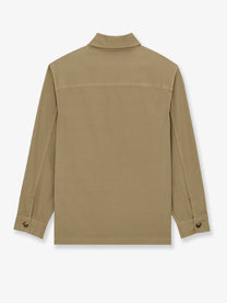 Saint Laurent Men's Cassandre Certified Cotton Overshirt Beige