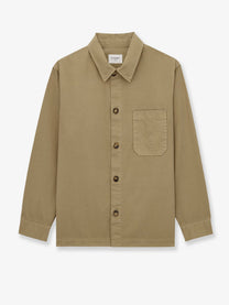 Saint Laurent Men's Cassandre Overshirt Beige