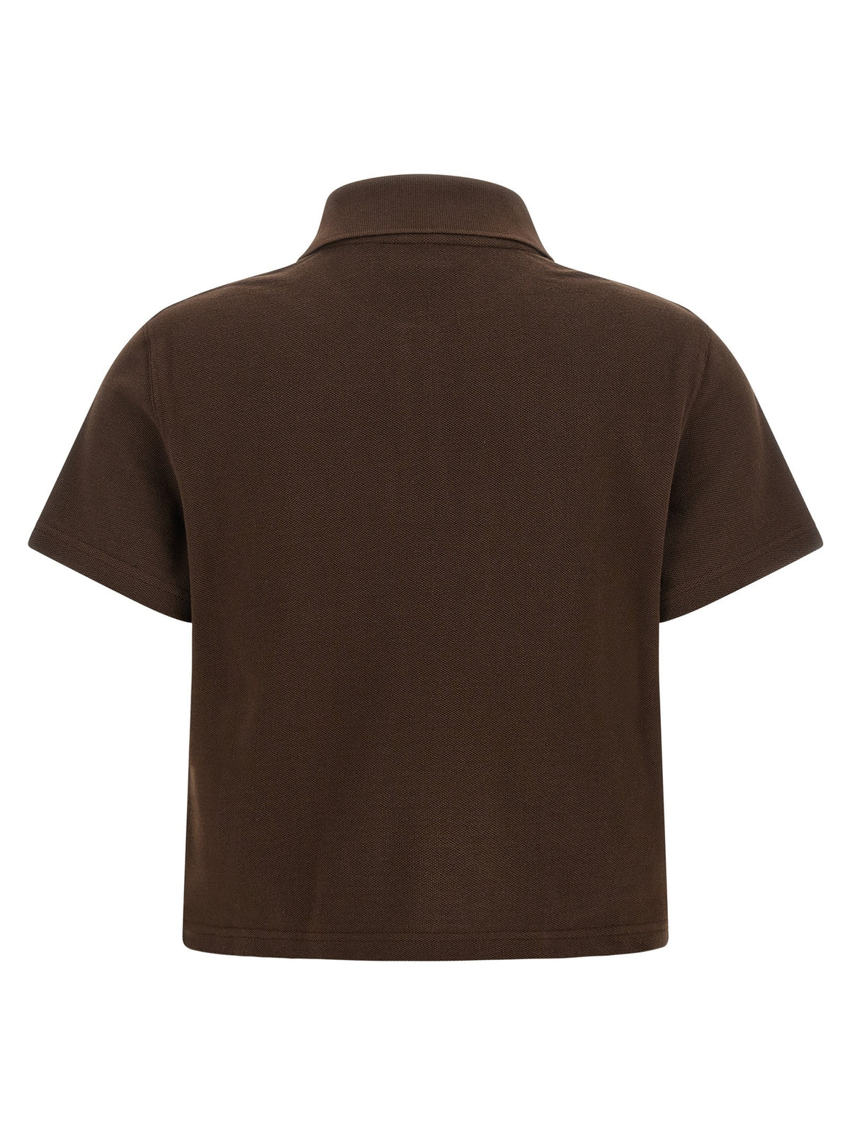 Saint Laurent Cassandre Crop Polo Shirt Brown