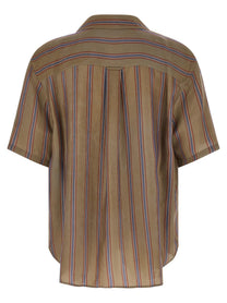 Saint Laurent Cassandre Striped Shirt Gold