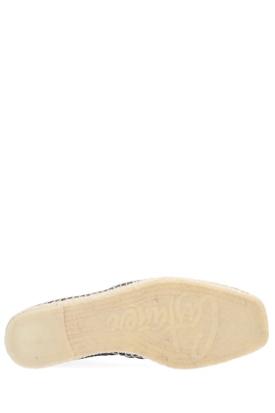 Castañer men’s shoe Paul black black and white patterned espadrille with woven rope sole front view