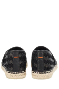 Castañer men’s shoe Paul black woven leather espadrille slip-on with braided texture and natural fiber soles
