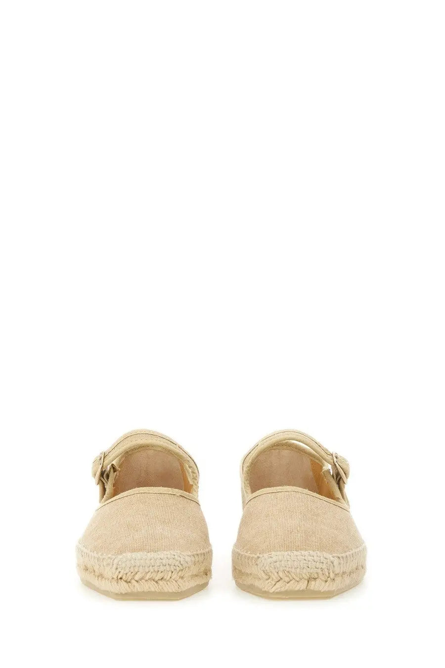 Castañer women’s espadrille padua beige flats with woven jute sole and fabric strap designed for casual wear