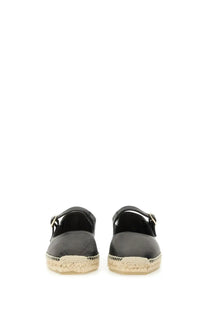 Castañer women’s espadrille pepa black leather espadrilles with woven jute sole and adjustable strap