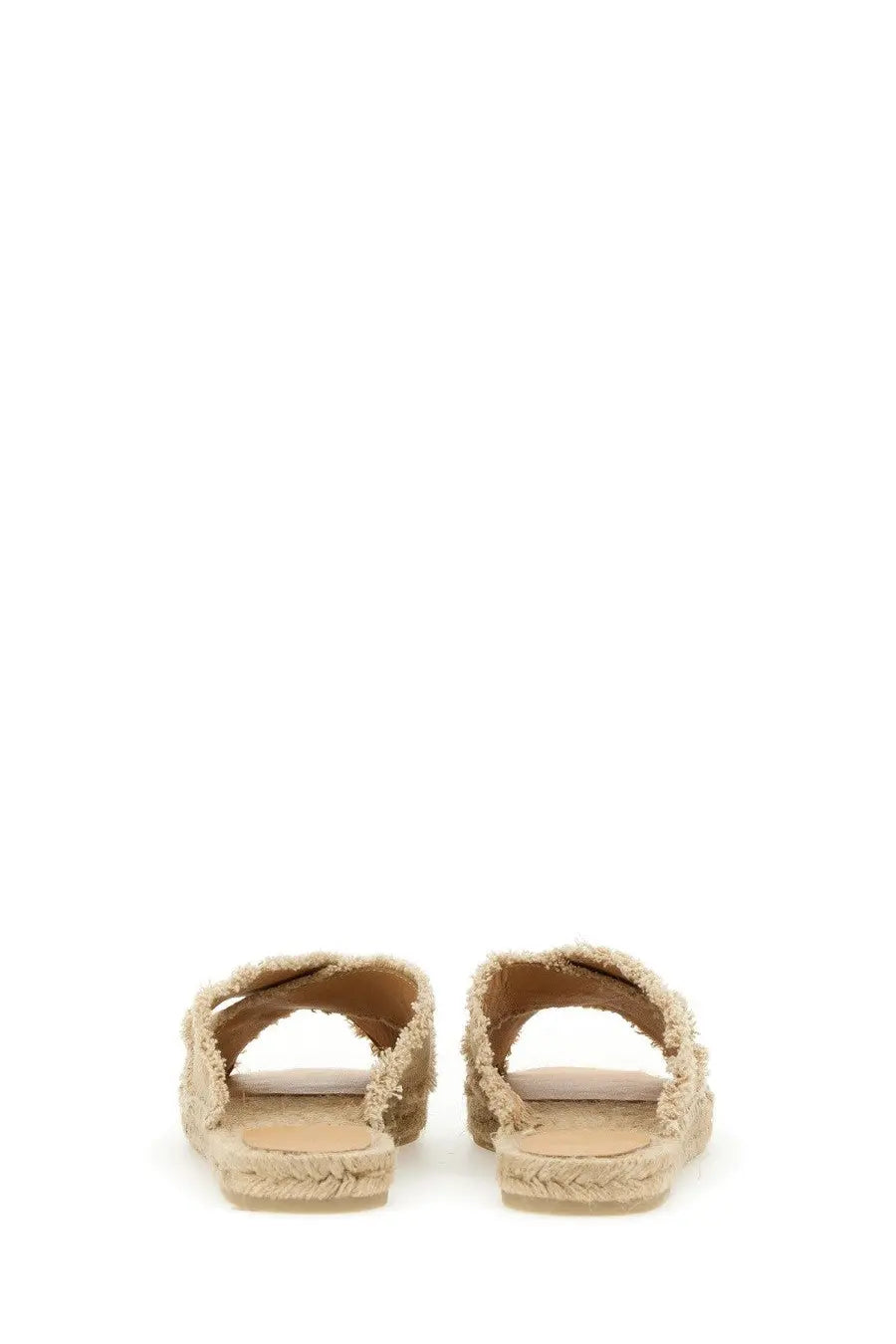 Castañer women’s sandal Palmera beige espadrille with frayed textured upper and woven rope sole