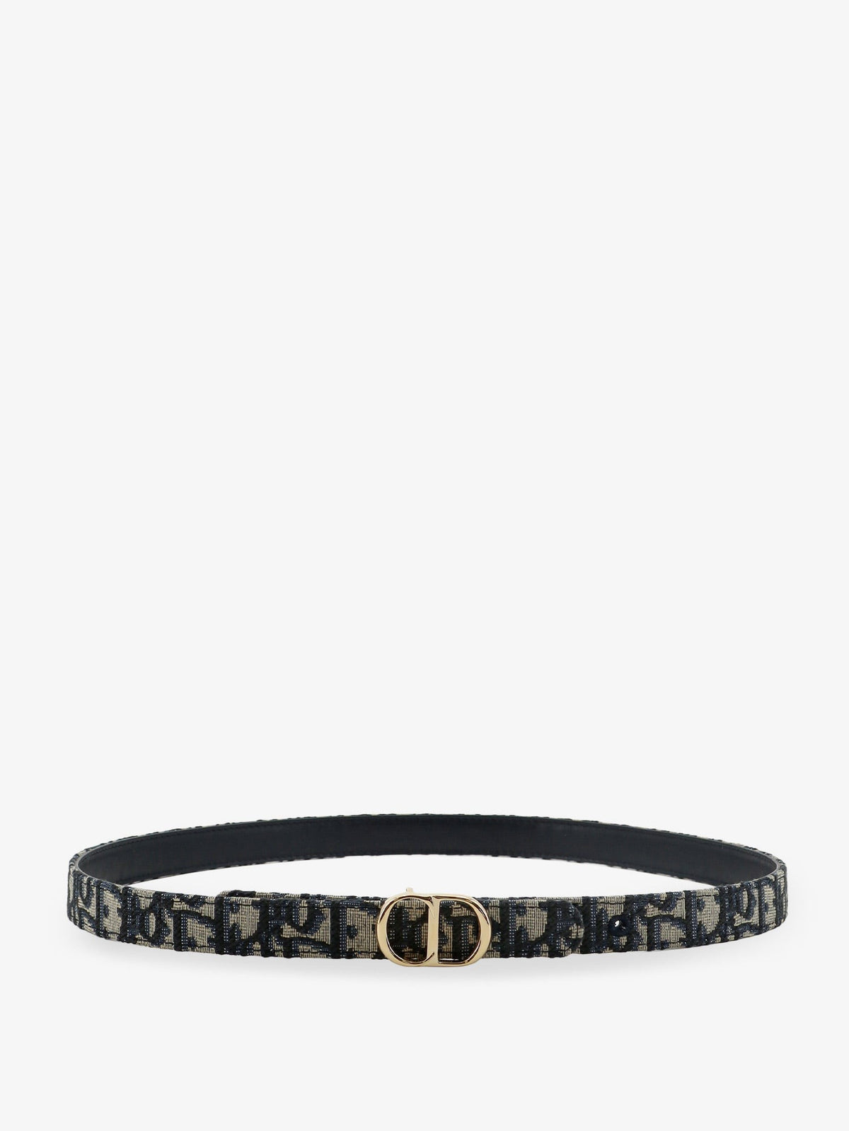 Dior Women's CD Icon Leather and Canvas Belt Blue