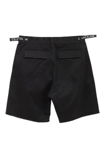 Black celine men’s cargo cotton bermuda shorts with sleek minimalist design and distinctive branded waistband