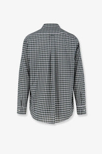Celine men’s cotton shirt white black and white plaid long-sleeved button-down with classic collar