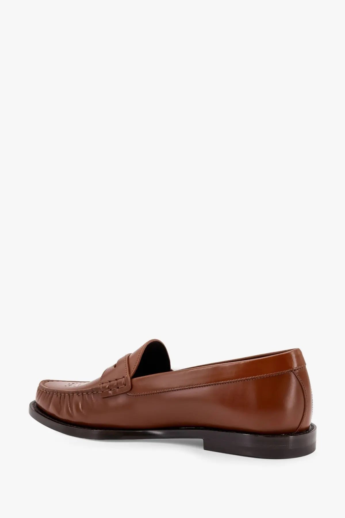 Brown leather loafer with polished finish and classic slip-on design from Celine men’s Vivienne collection