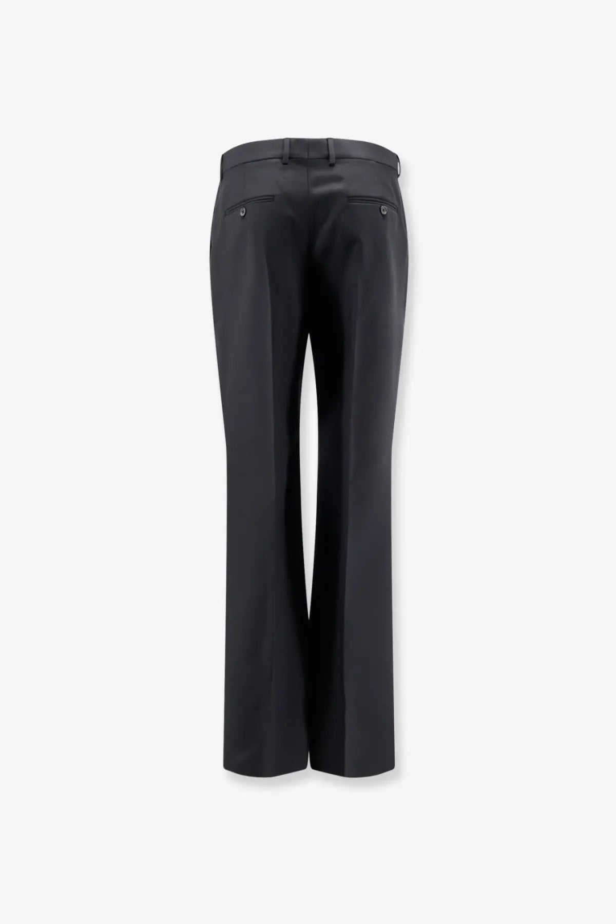 Celine men’s black wide-leg wool and mohair trousers with sleek tailored fit and subtle stitching details
