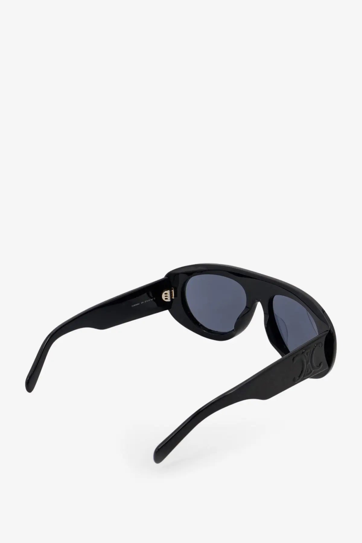 Celine women’s black acetate sunglasses with dark gray lenses and sleek modern design