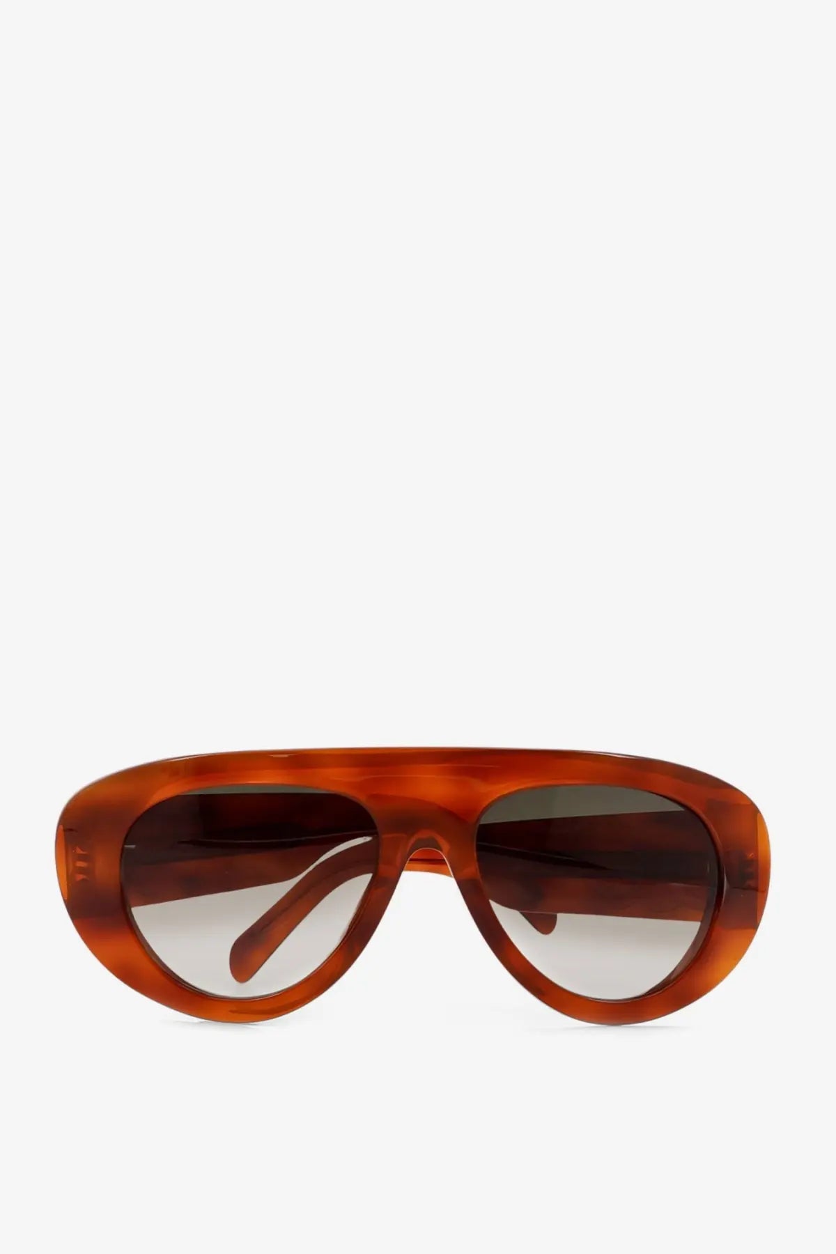 Celine women’s tortoiseshell acetate aviator sunglasses with gradient brown to clear lenses in brown color