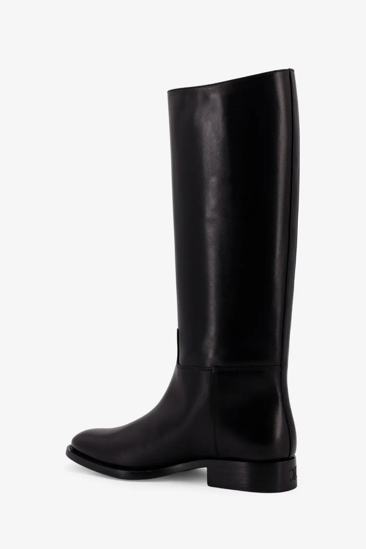 Celine women’s Anais leather boots black with sleek polished finish and low block heel in black leather