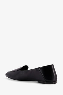 Celine women’s aura slip on black leather loafer with a sleek minimalist design and subtle sheen