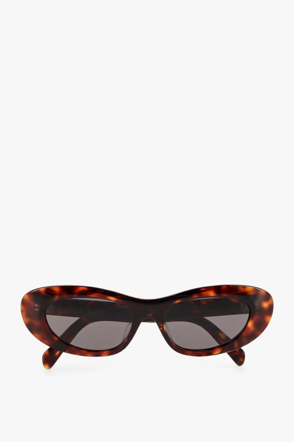 Celine women’s cat eye tortoiseshell acetate sunglasses with brown frames and dark gray lenses