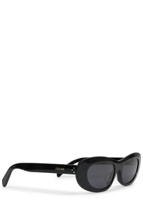 Black Celine women’s cat eye sunglasses with sleek frames and dark gray lenses in multicolor design