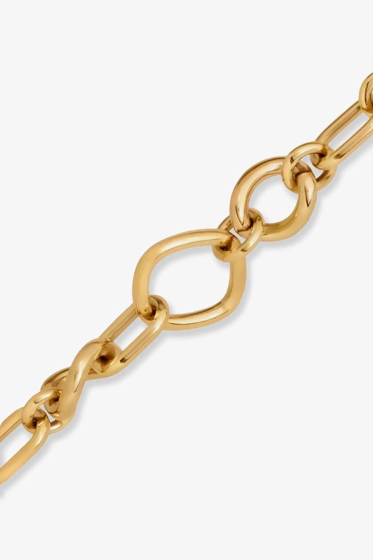 Gold-toned chain bracelet with interlocking oval links in modern brass from Celine womens Celine Charms collection