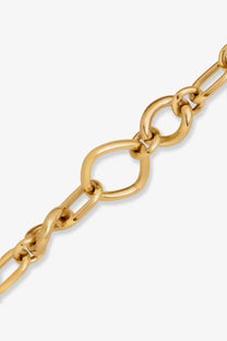 Gold-toned chain bracelet with interlocking oval links in modern brass from Celine womens Celine Charms collection