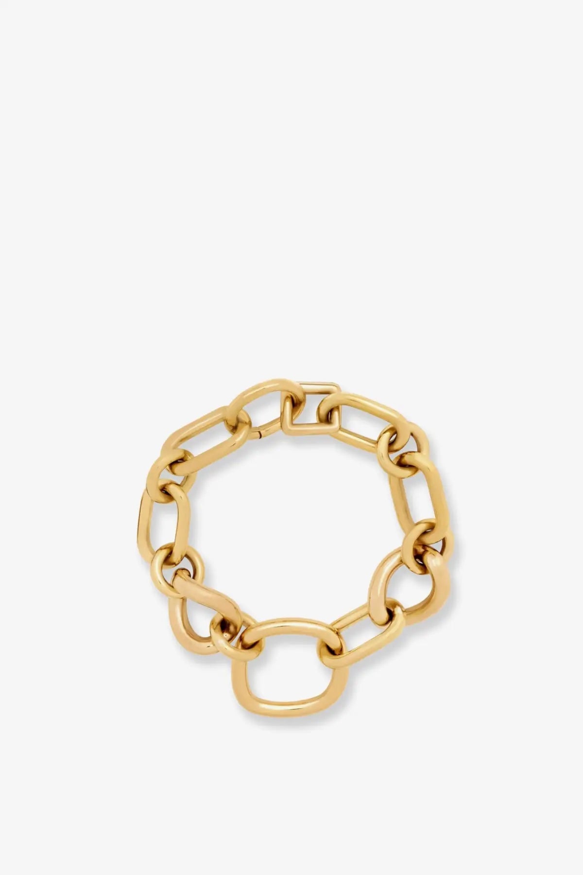 Gold-toned chunky link bracelet with polished brass finish from celine women’s modern charms collection