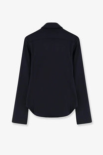 Celine women’s black cotton blouse with long sleeves sleek minimalist design and subtle tailored seams