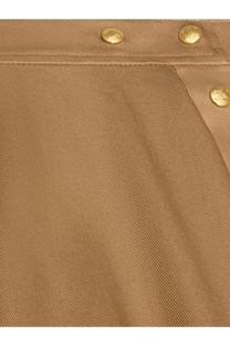 Celine women’s cotton skirt beige featuring tan corduroy fabric with gold-tone buttons and a classic structured design