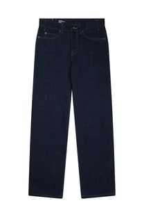 Dark indigo denim celine women’s francoise jeans with classic five-pocket design and sturdy stitching