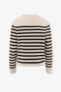 Celine Women's Triomphe Cashmere and Wool Sweater White