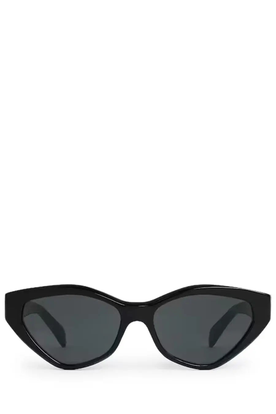 Black celine women’s triomphe cat-eye sunglasses with dark gray lenses and black frames
