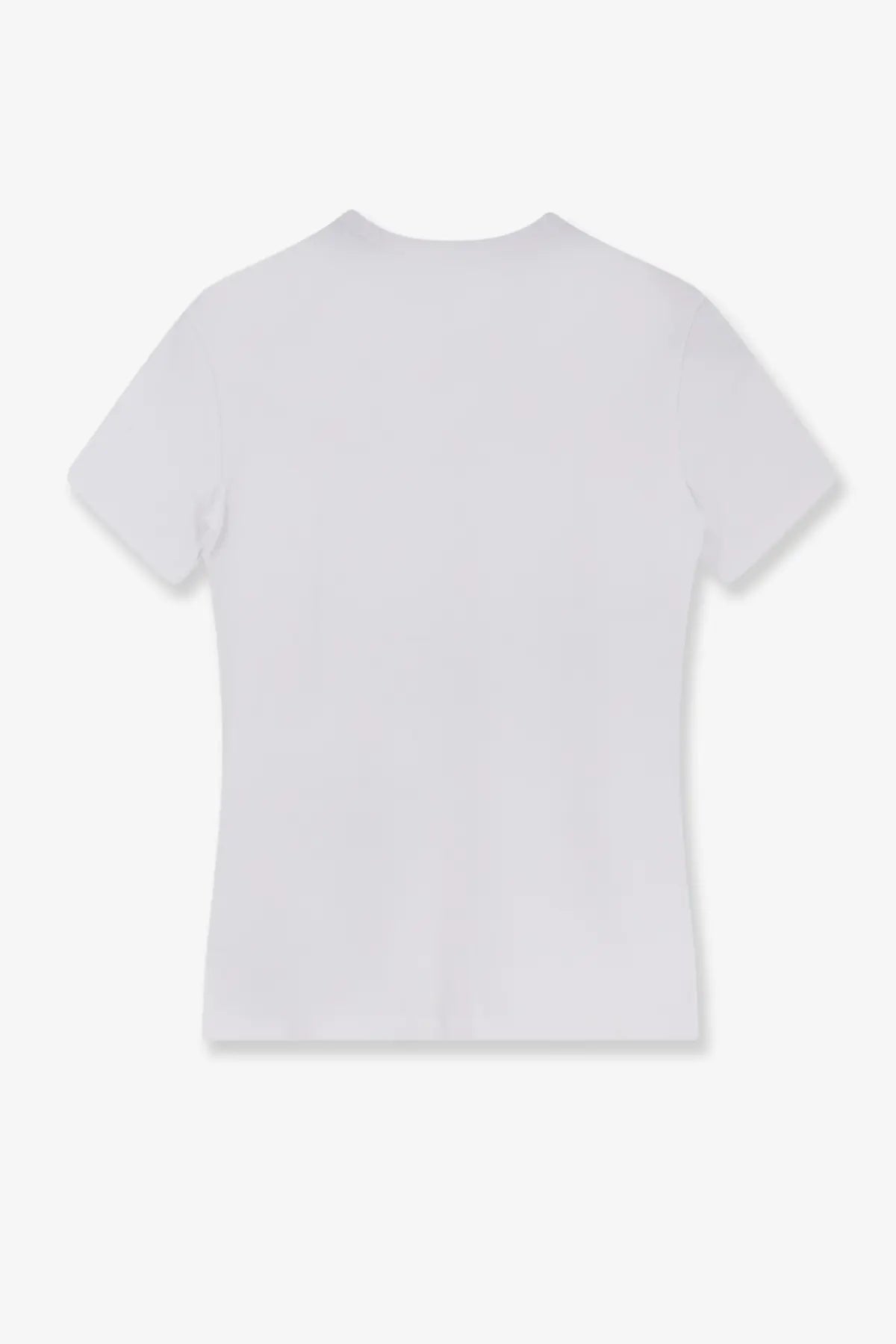 Celine women’s triomphe white short-sleeved t-shirt in cotton blend with simple crew neck design