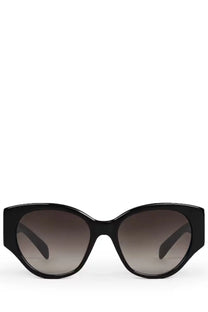 Celine women’s triomphe xl black cat-eye sunglasses with gradient brown lenses and durable frames