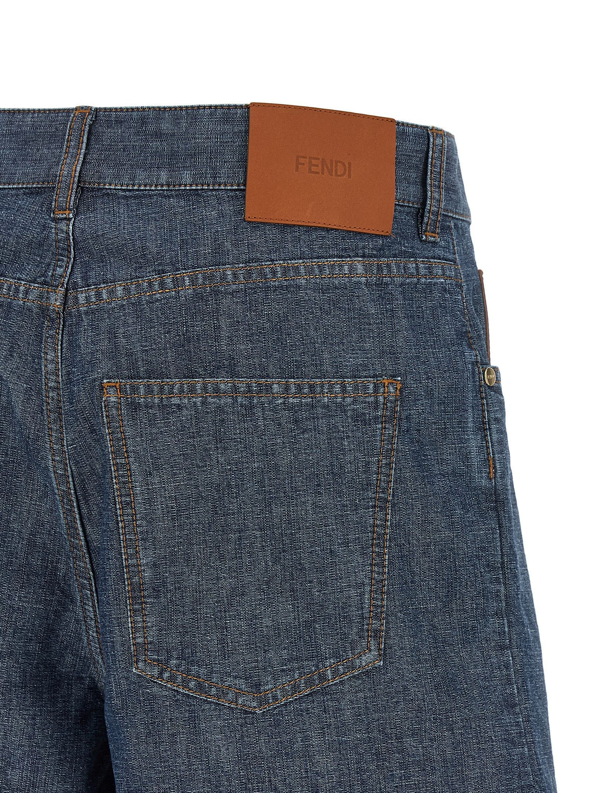 Fendi Women's Chambray Denim Shorts Blue