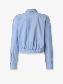 Pinko Women's Charita Striped Cotton Shirt Blue