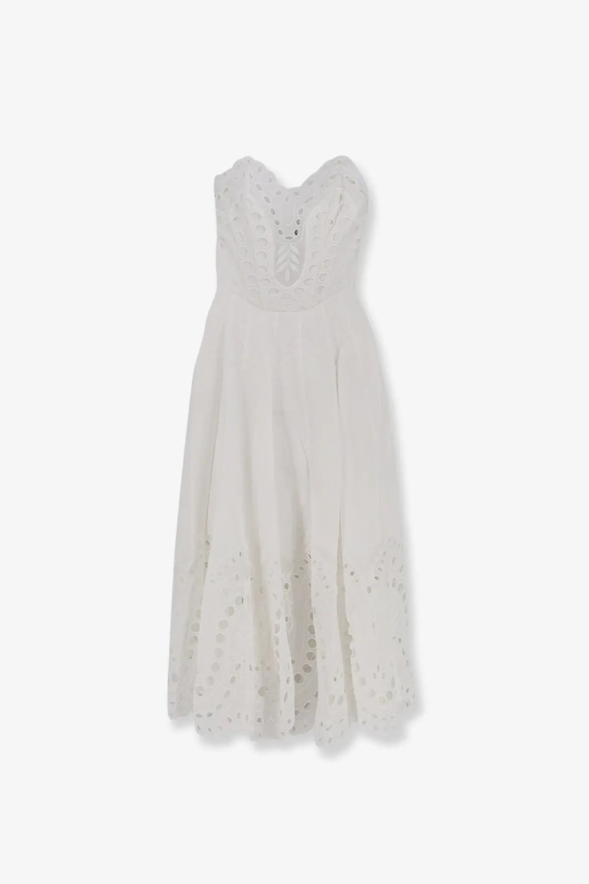Charo ruiz ibiza women’s marlin long dress white delicate white eyelet dress with fitted bodice and flowing skirt