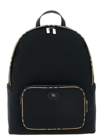 Burberry Check Backpack Black