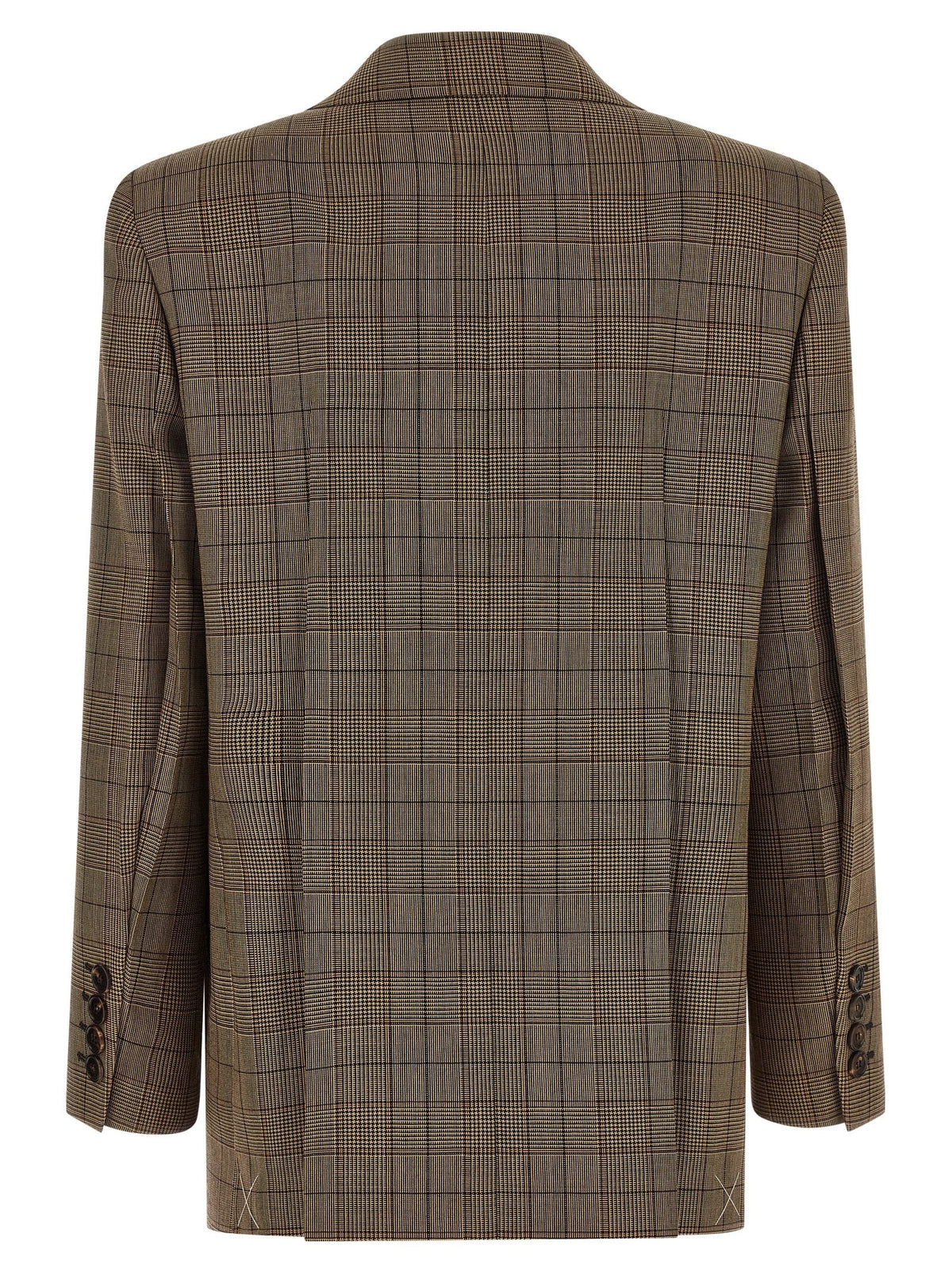 Chloé Check Double Breasted Blazer Brown