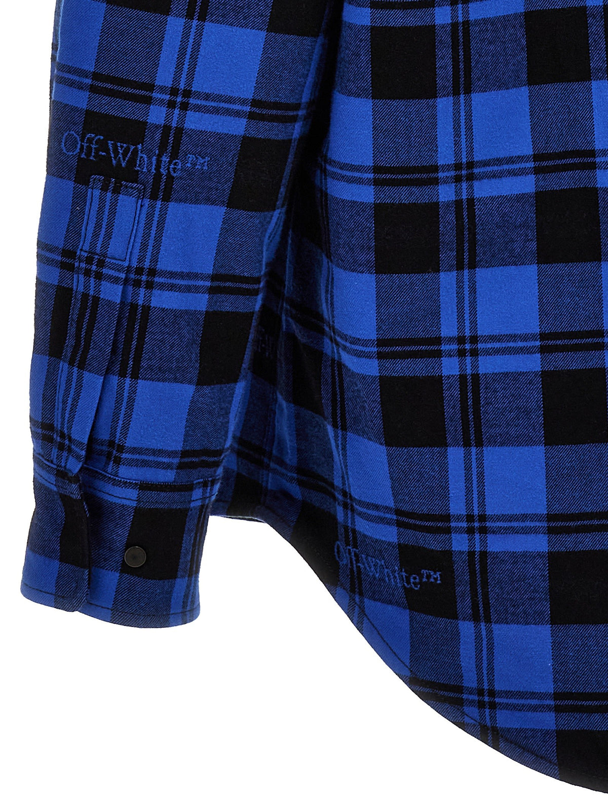 Off-White Check Flannel Overshirt Blue