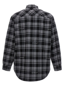 Off-White Check Flannel Padded Jacket Grey