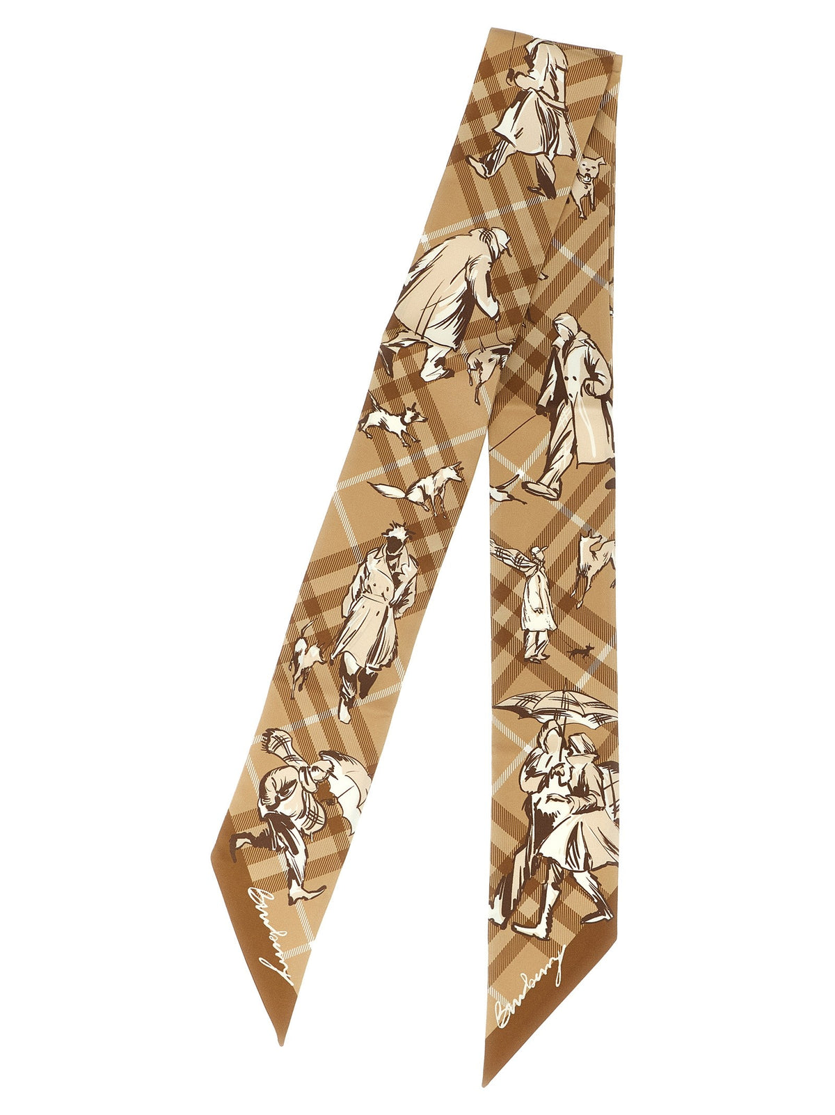 Burberry Check Mates Thin Scarf Beige