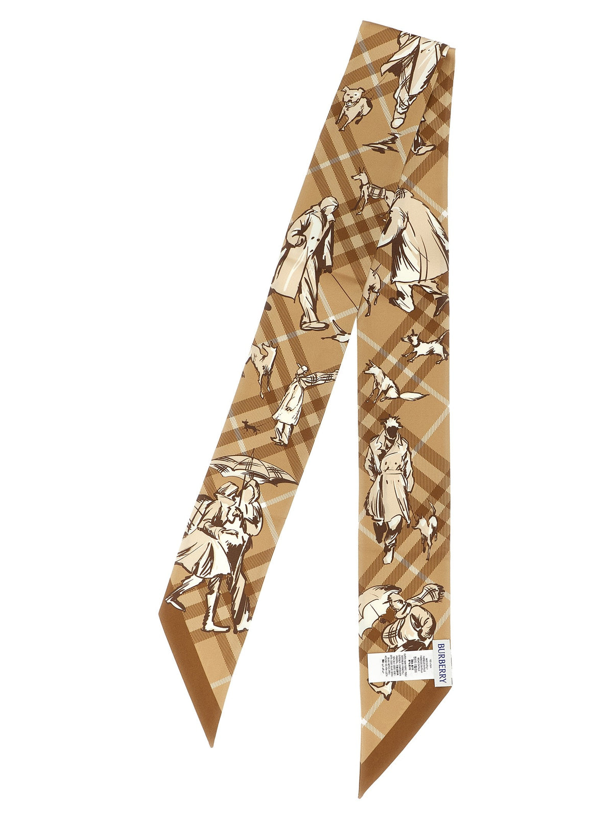 Burberry Check Mates Thin Scarf Beige