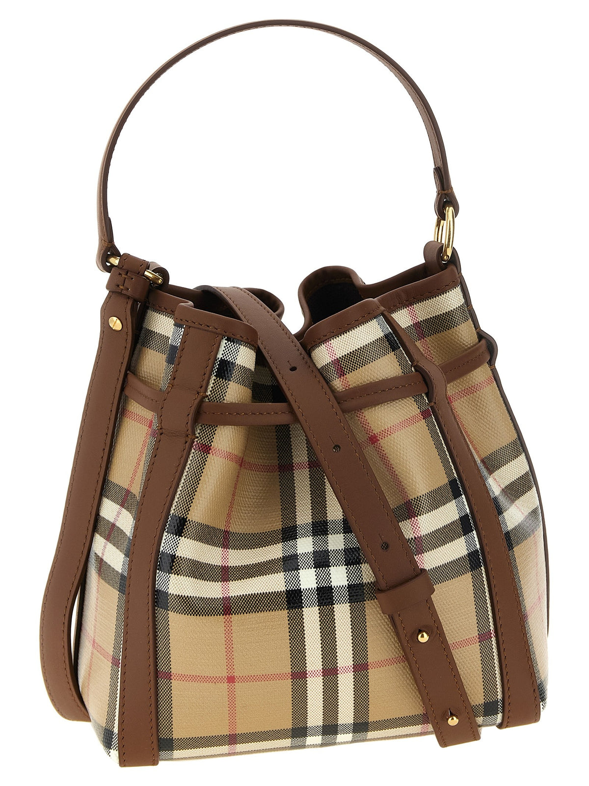 Burberry Check Mini Bucket Bag Beige