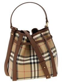 Burberry Check Mini Bucket Bag Beige