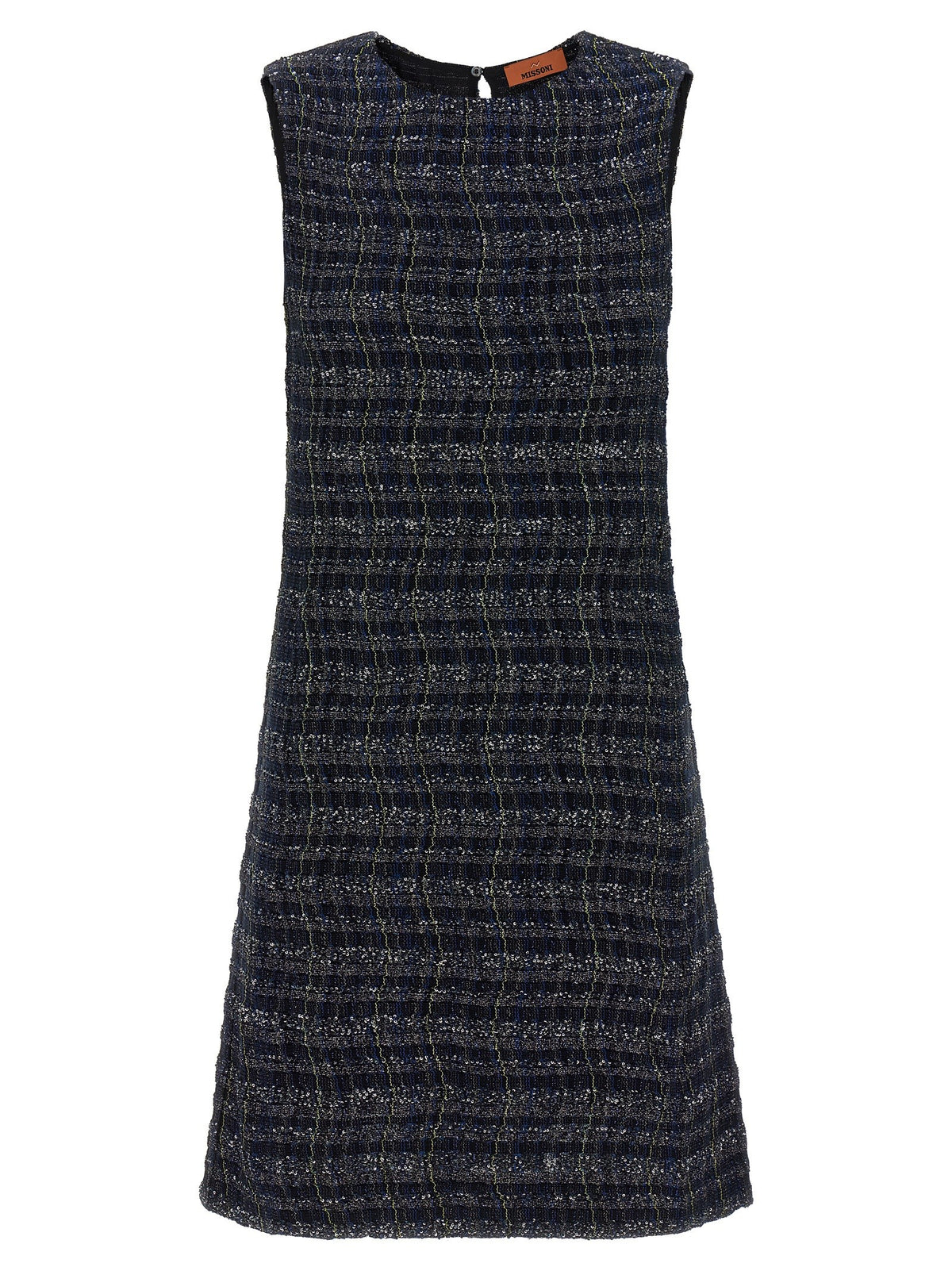 Missoni Check Pattern Dress Gold