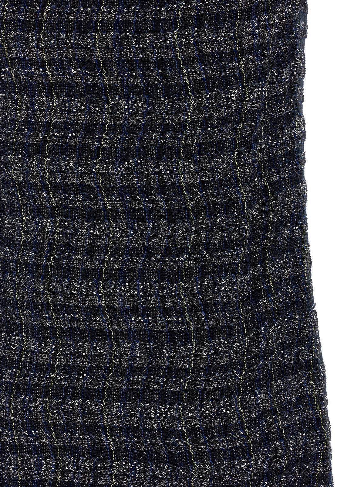 Missoni Check Pattern Dress Gold